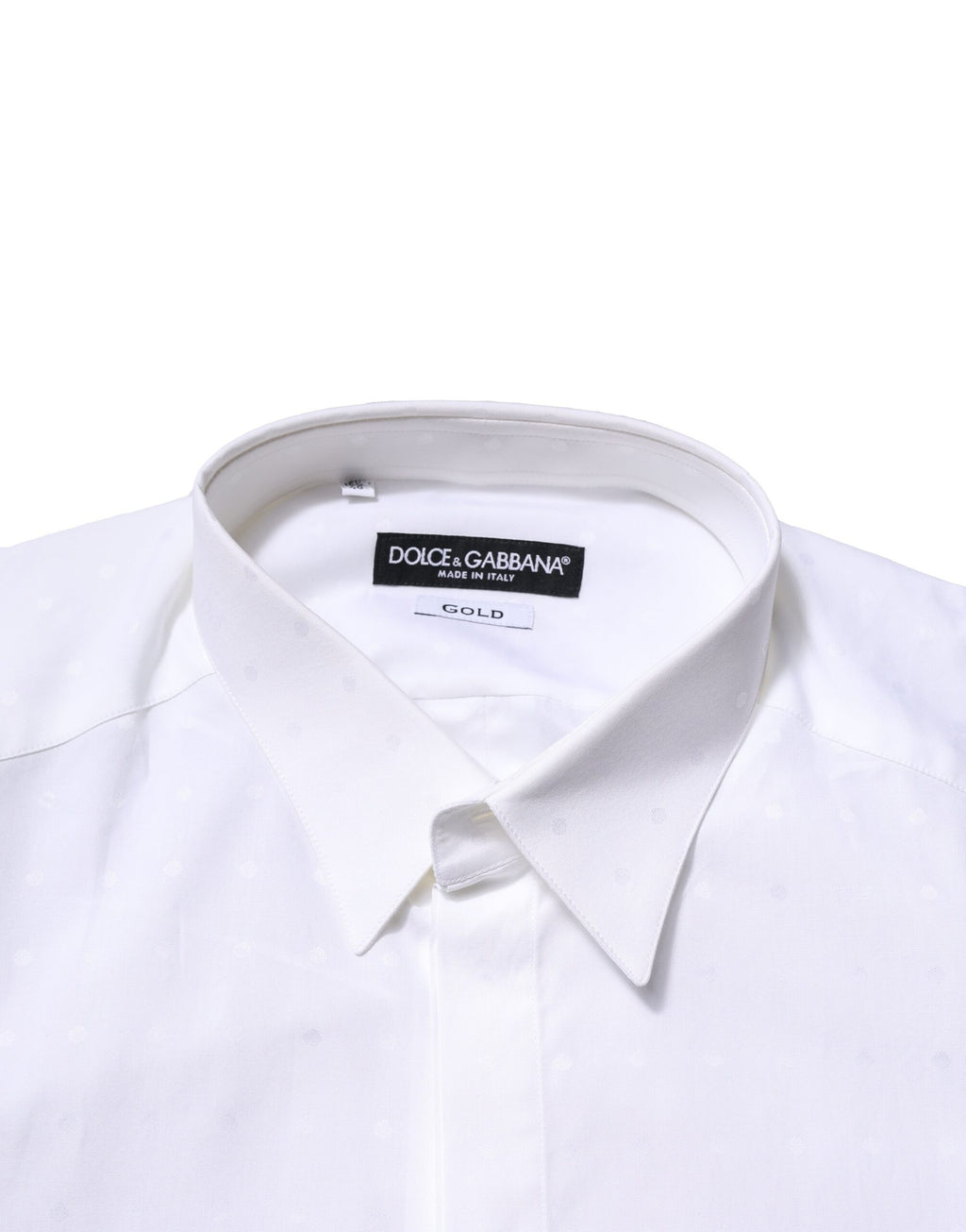 Dolce & Gabbana White Cotton GOLD Long Sleeves Formal Shirt