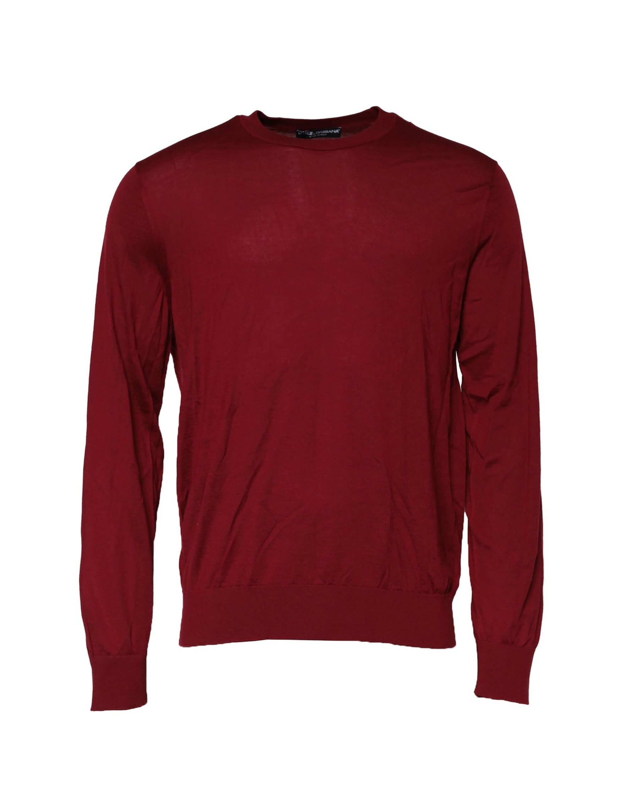 Dolce & Gabbana Maroon Cashmere Crew Neck Sweatshirt Sweater