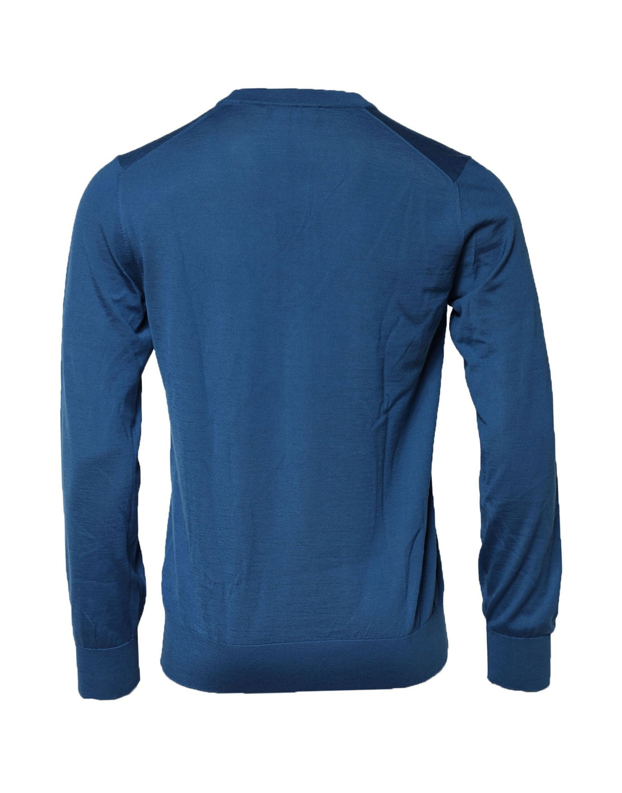 Dolce & Gabbana Blue Cashmere Crew Neck Sweatshirt Sweater