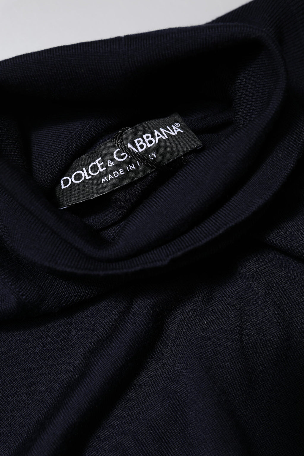 Dolce & Gabbana Blue Long Sleeve Turtleneck Pullover Sweater