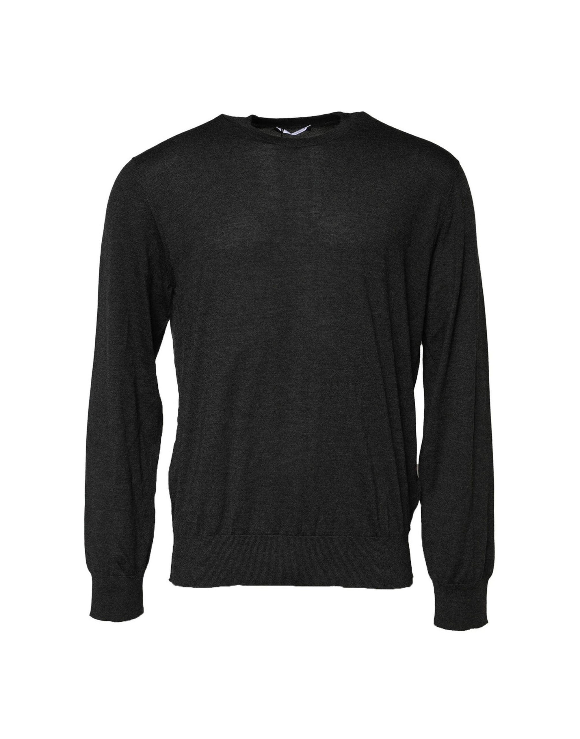 Dolce & Gabbana Gray Long Sleeve Crew Neck Pullover Sweater