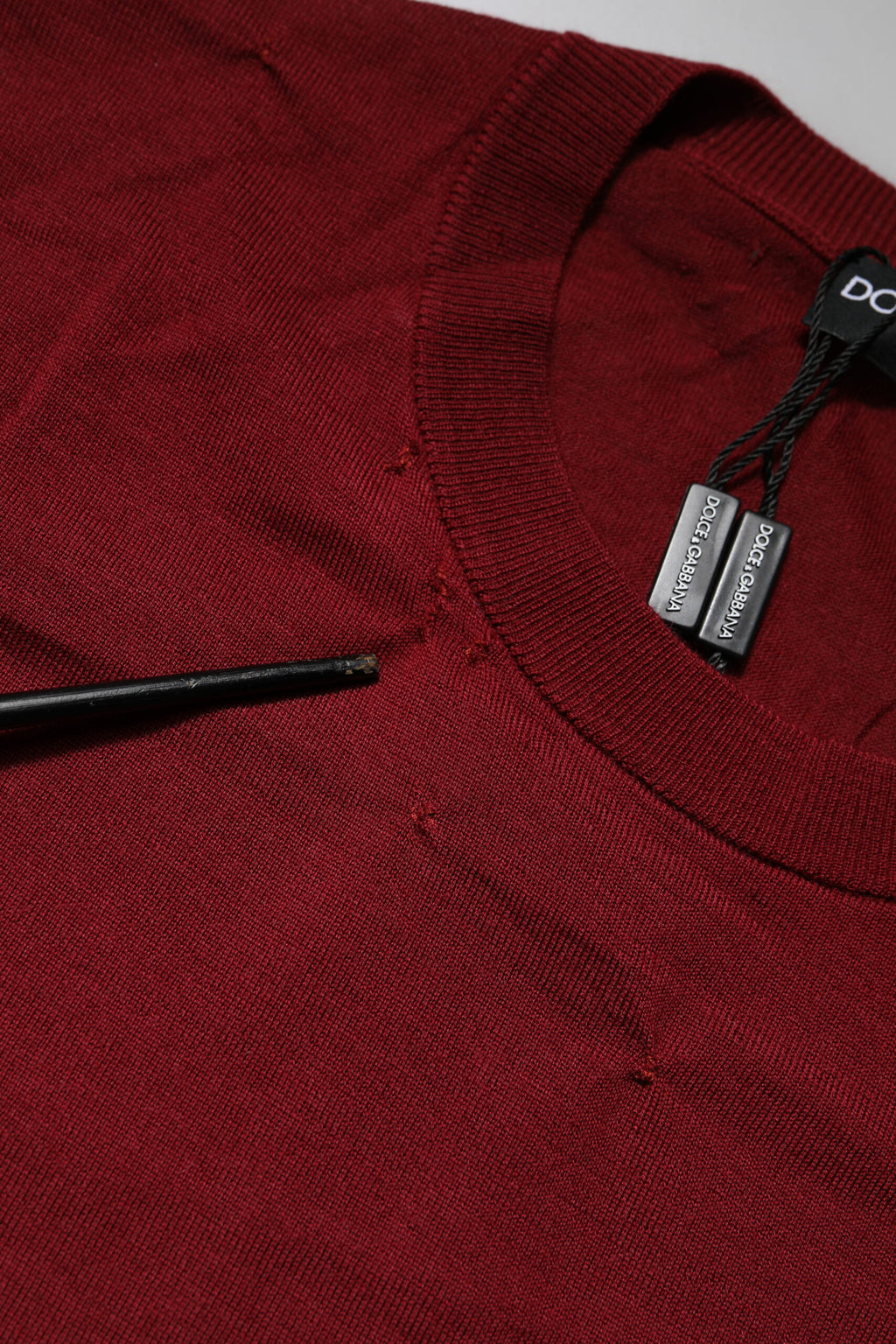 Dolce & Gabbana Maroon Cashmere Crew Neck Sweatshirt Sweater