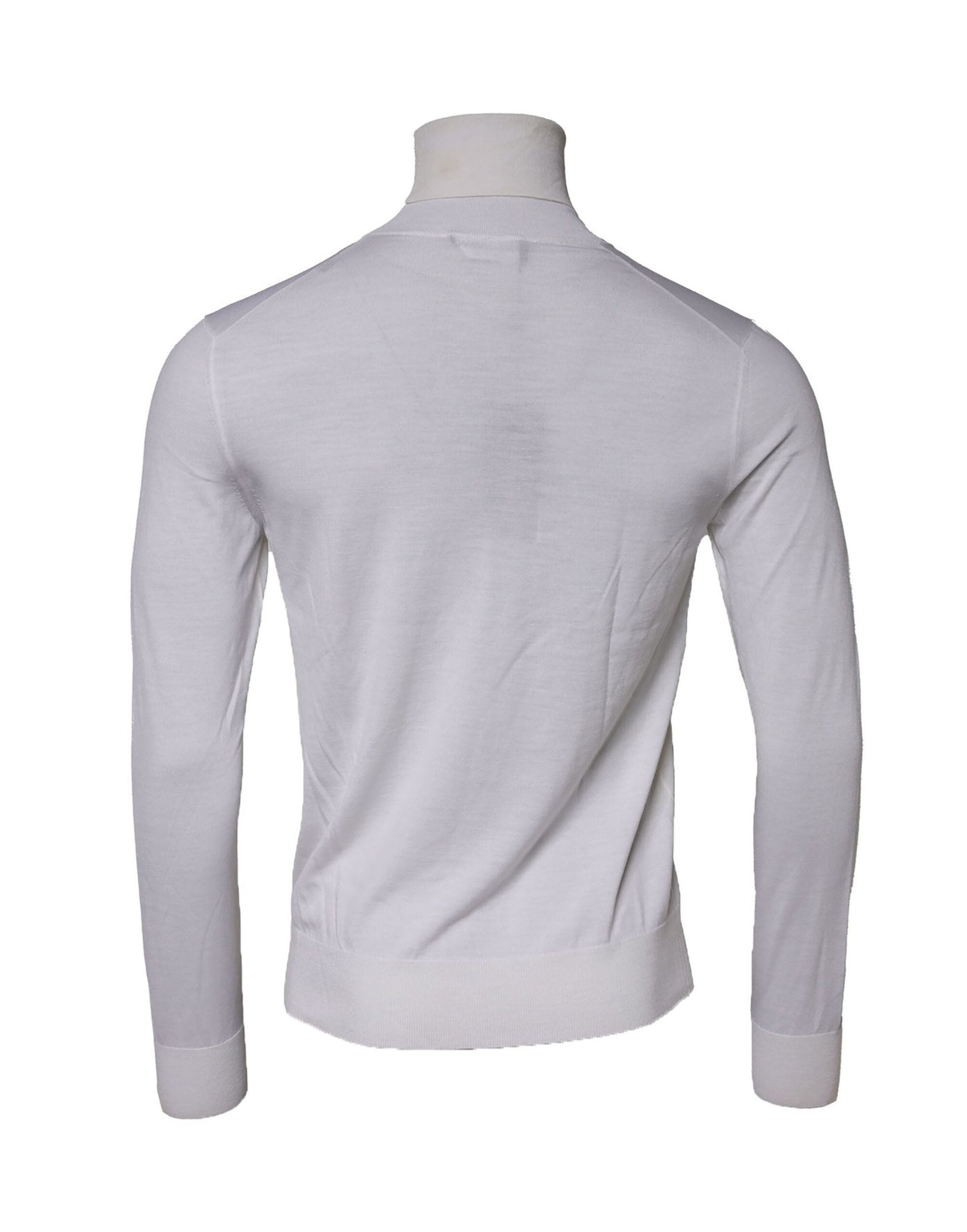 Dolce & Gabbana White Wool Turtleneck Men Sweatshirt Sweater