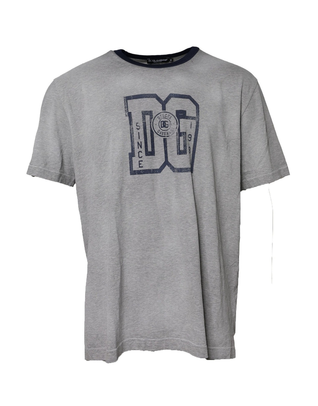 Dolce & Gabbana Gray Cotton Crew Neck Short Sleeves T-shirt