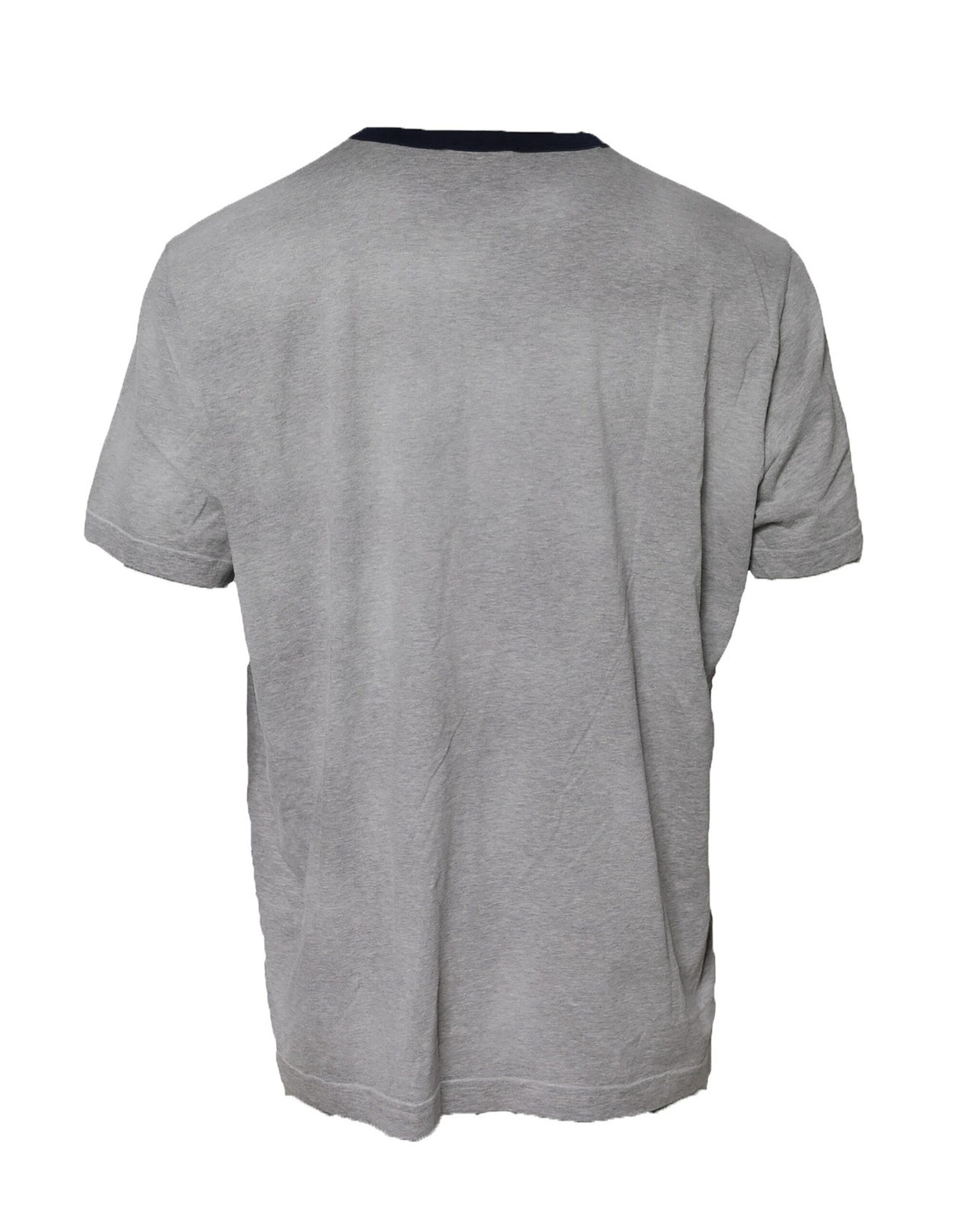 Dolce & Gabbana Gray Cotton Crew Neck Short Sleeves T-shirt