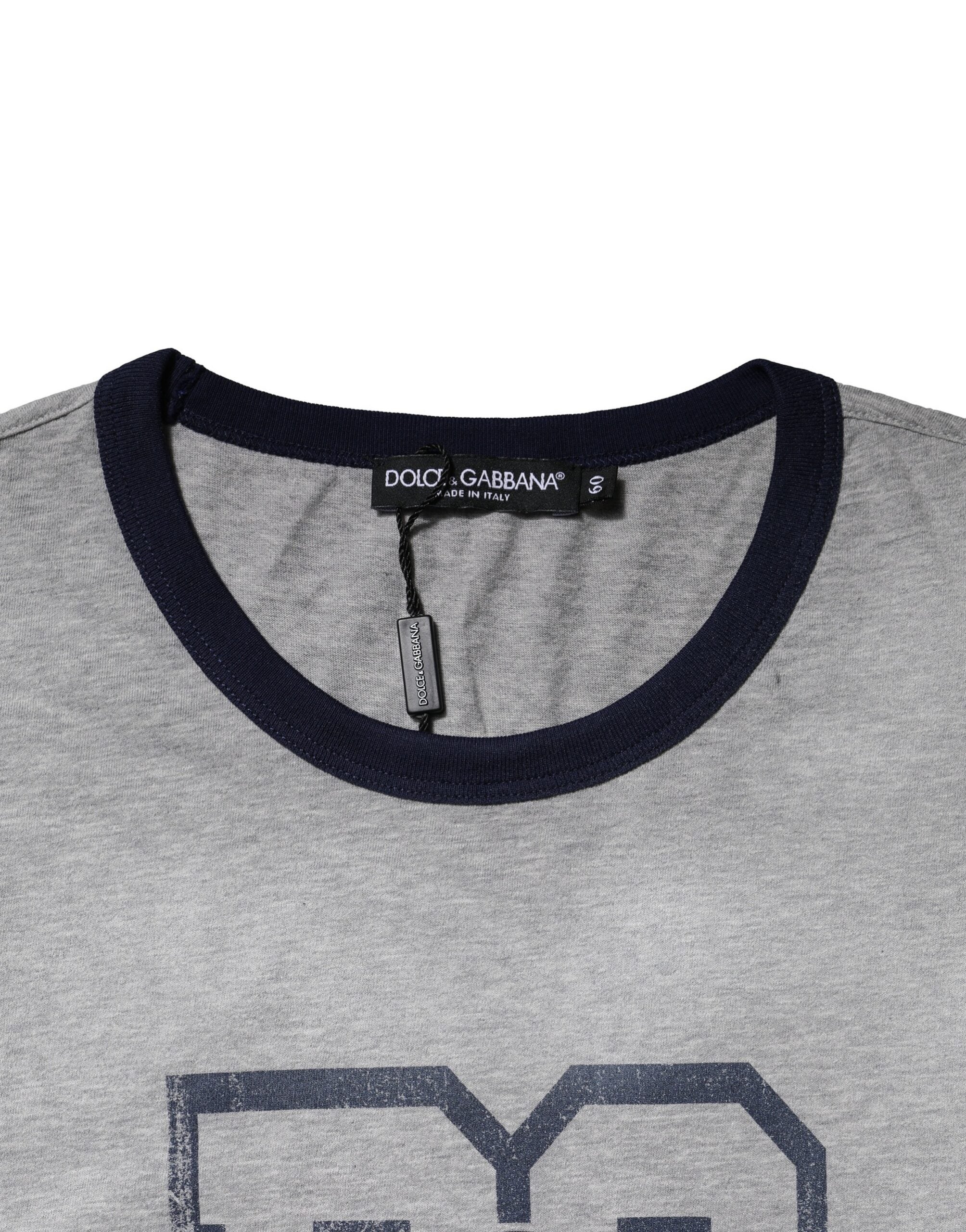 Dolce & Gabbana Gray Cotton Crew Neck Short Sleeves T-shirt