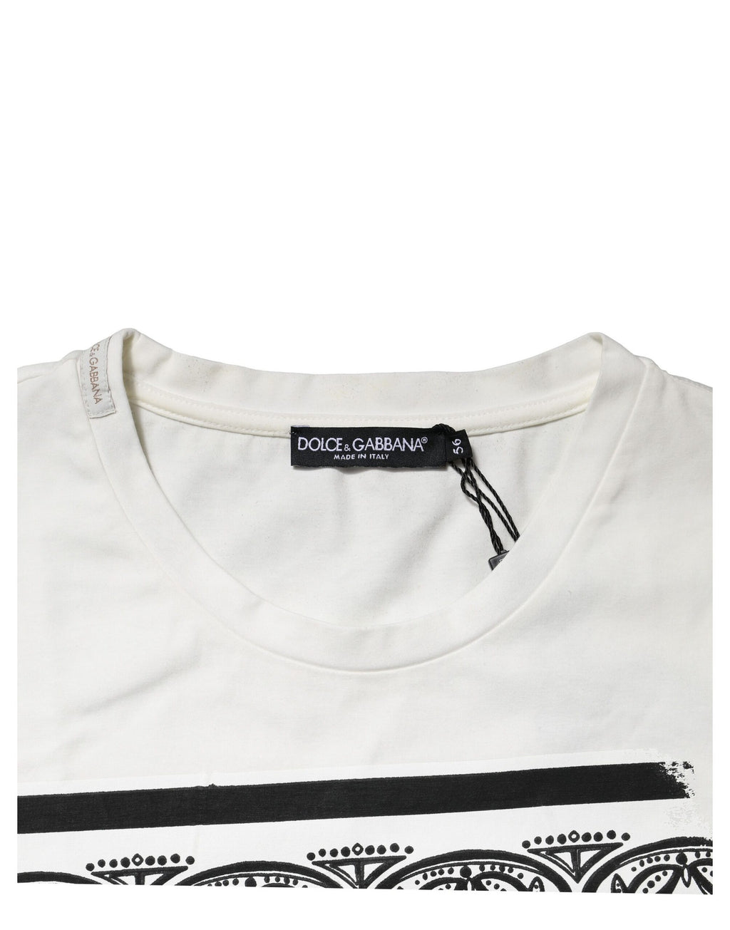 Dolce & Gabbana White Bandana Crew Neck Short Sleeve T-shirt