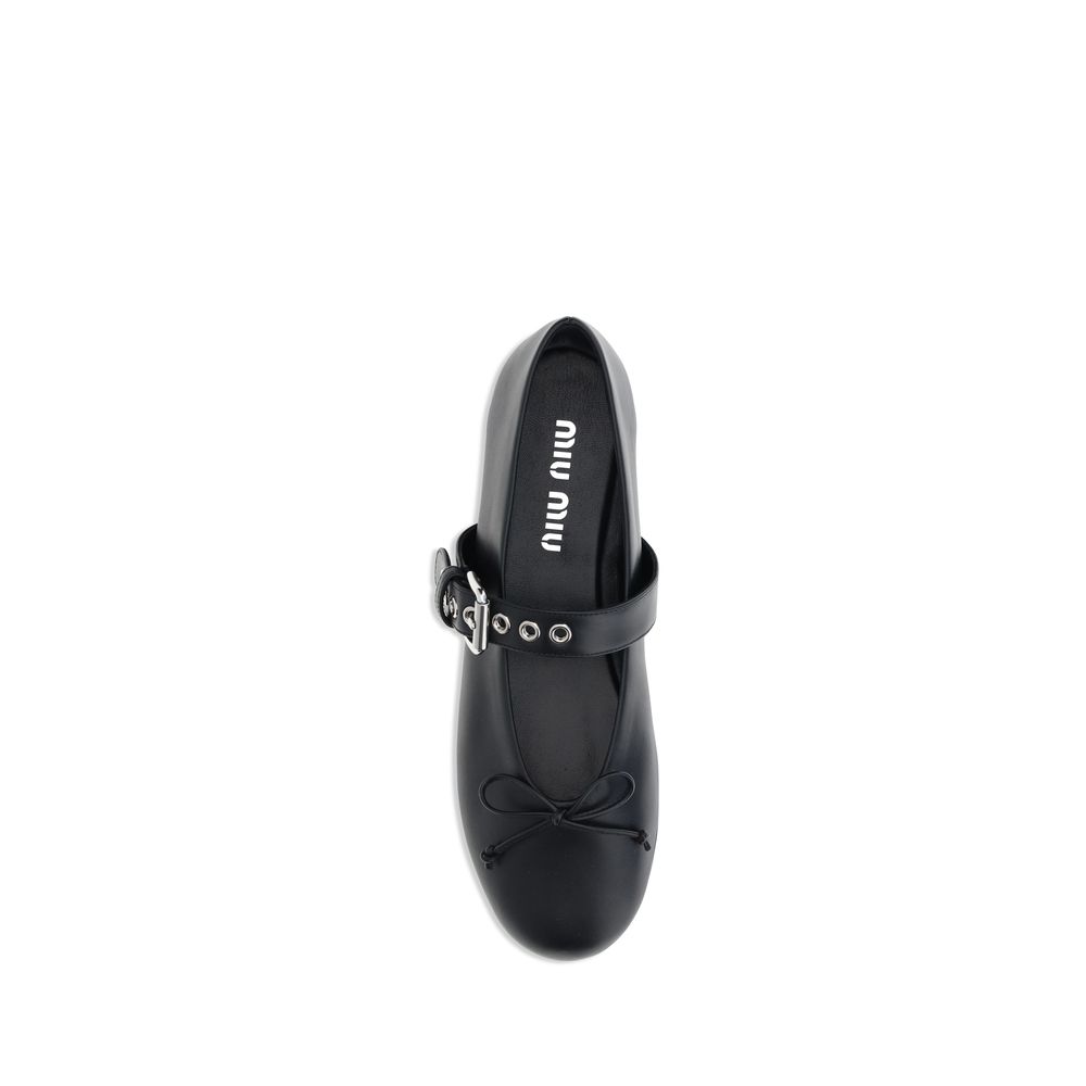 Miu Miu Leather Ballerinas