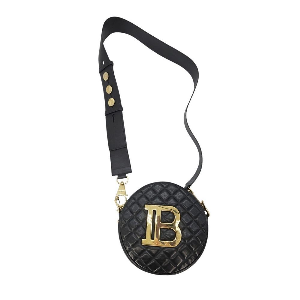 Balmain Black Leather Crossbody Bag