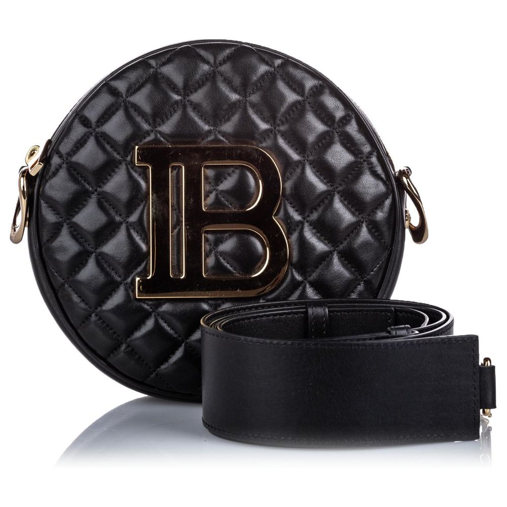 Balmain Black Leather Crossbody Bag