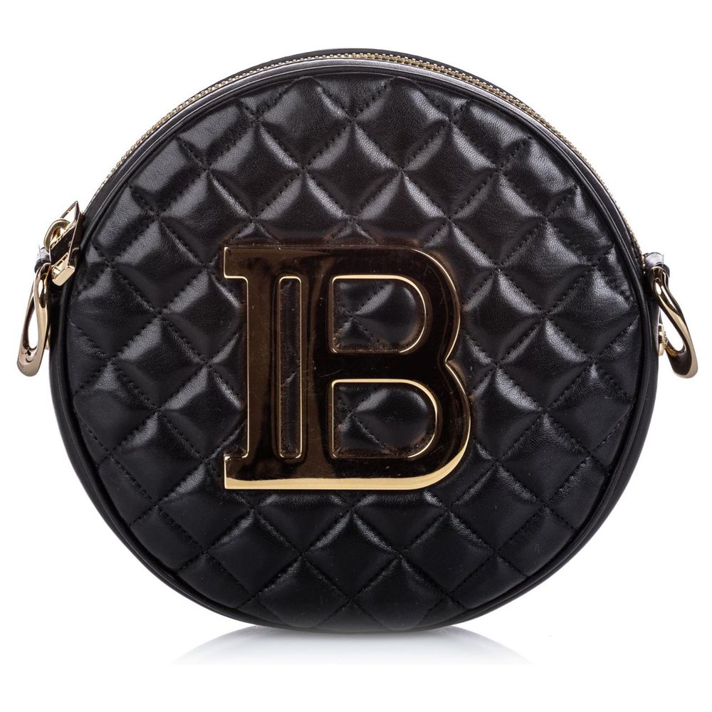 Balmain Black Leather Crossbody Bag
