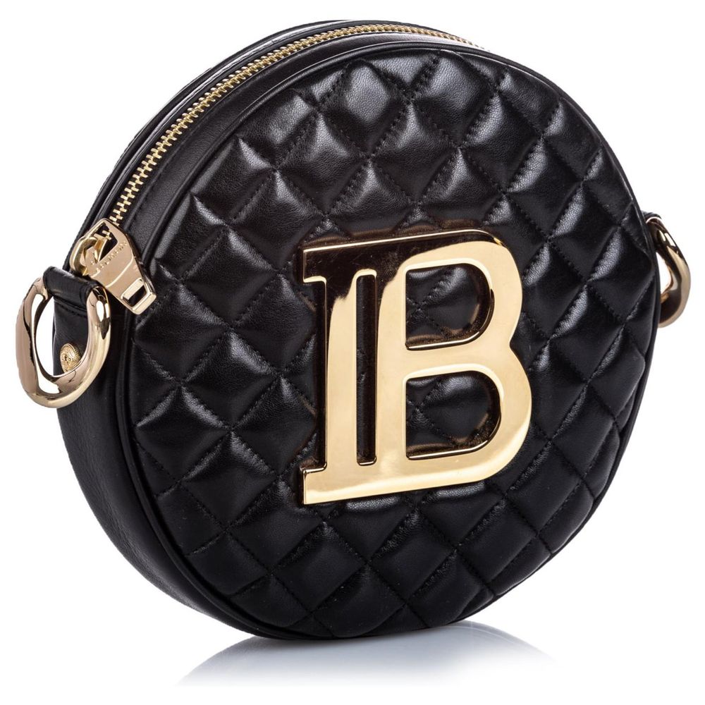 Balmain Black Leather Crossbody Bag