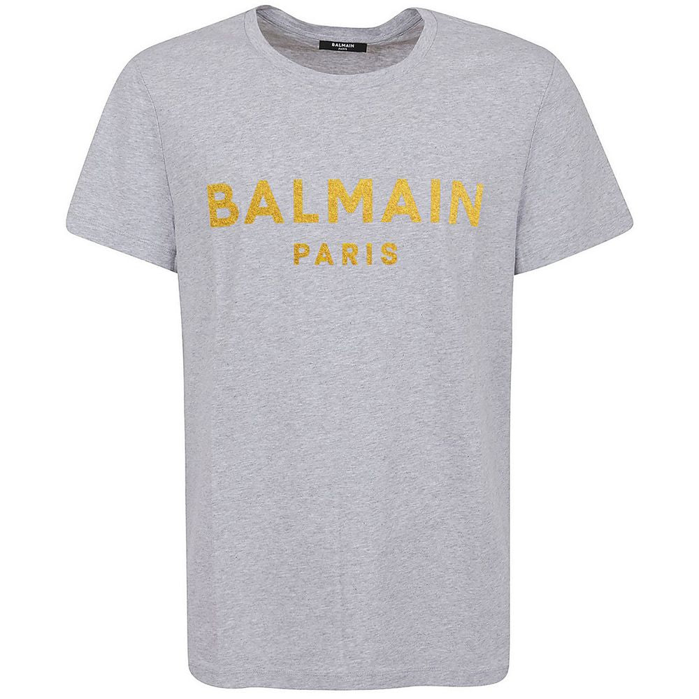 Balmain Gray Cotton T-Shirt