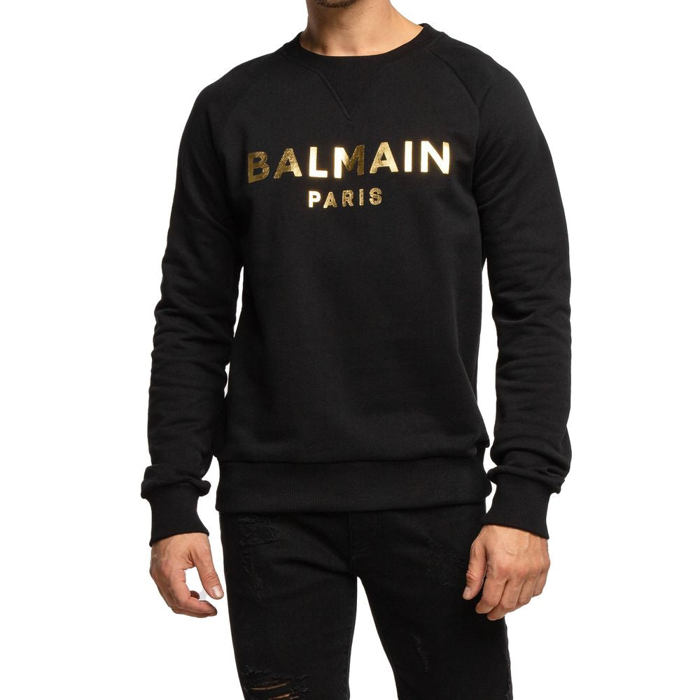 Balmain Black Cotton Sweater