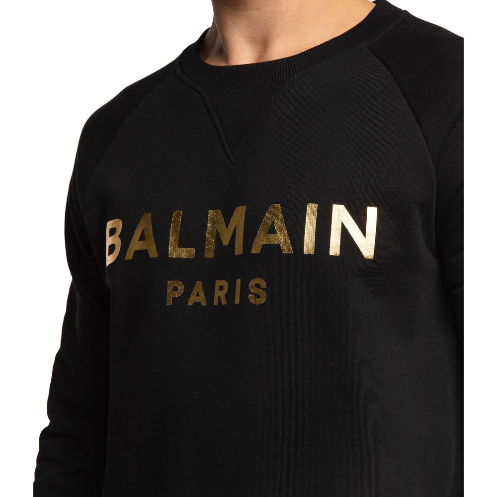 Balmain Black Cotton Sweater