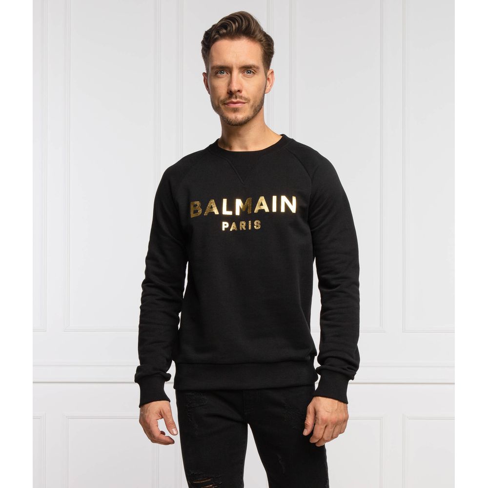 Balmain Black Cotton Sweater