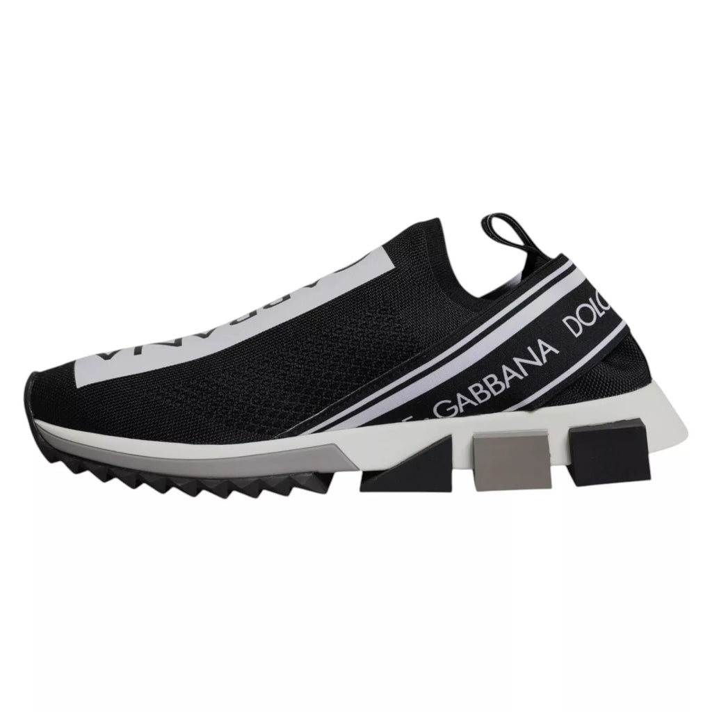 Dolce & Gabbana Black White Slip On Sorrento Sneakers Shoes