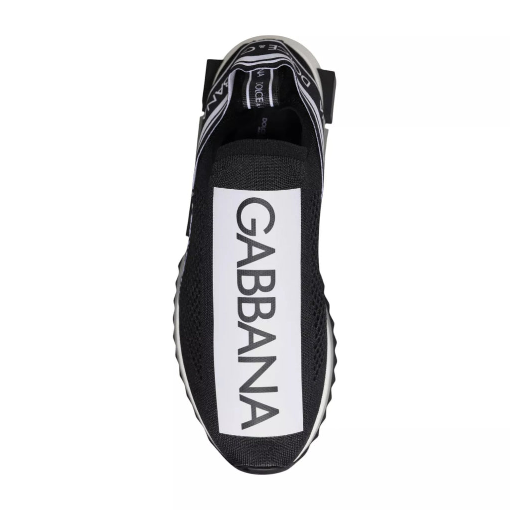 Dolce & Gabbana Black White Slip On Sorrento Sneakers Shoes