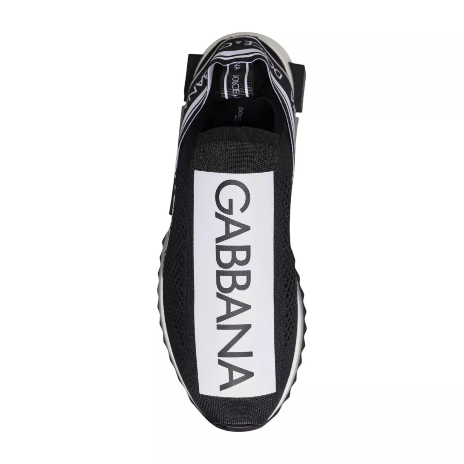 Dolce & Gabbana Black White Slip On Sorrento Sneakers Shoes
