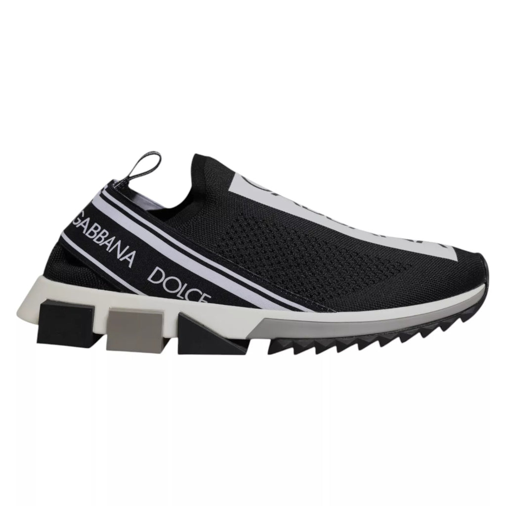 Dolce & Gabbana Black White Slip On Sorrento Sneakers Shoes