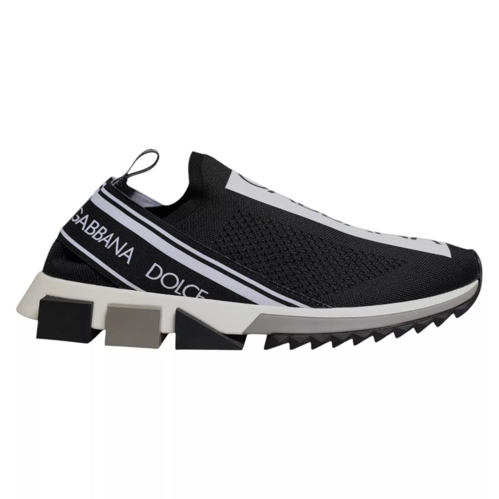 Dolce & Gabbana Black White Slip On Sorrento Sneakers Shoes