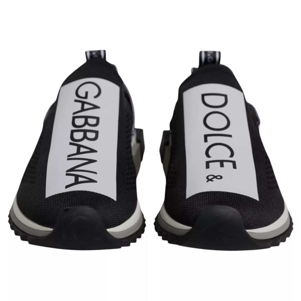 Dolce & Gabbana Black White Slip On Sorrento Sneakers Shoes