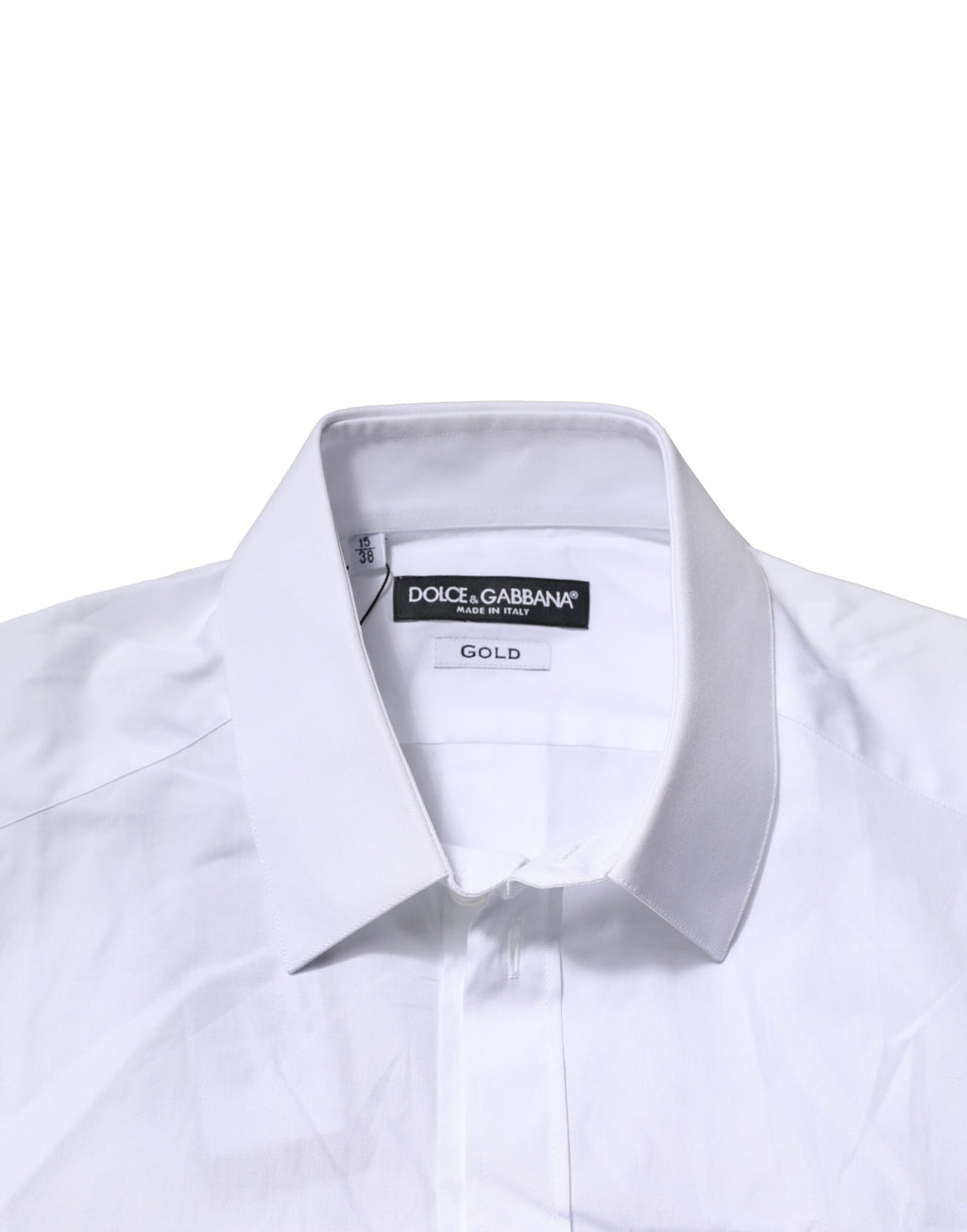 Dolce & Gabbana White Cotton GOLD Short Sleeves Formal Shirt