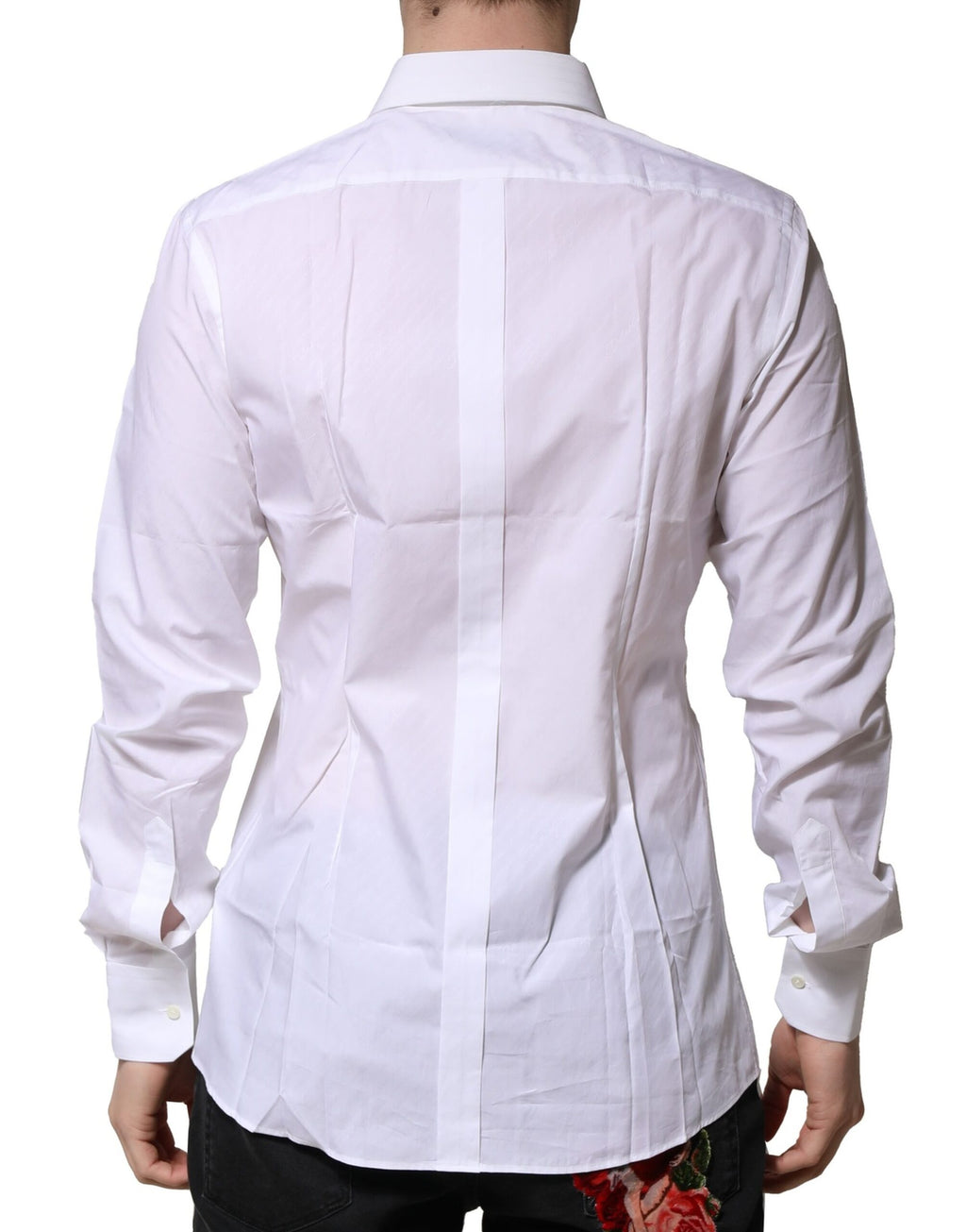 Dolce & Gabbana White Cotton GOLD Long Sleeves Formal Shirt