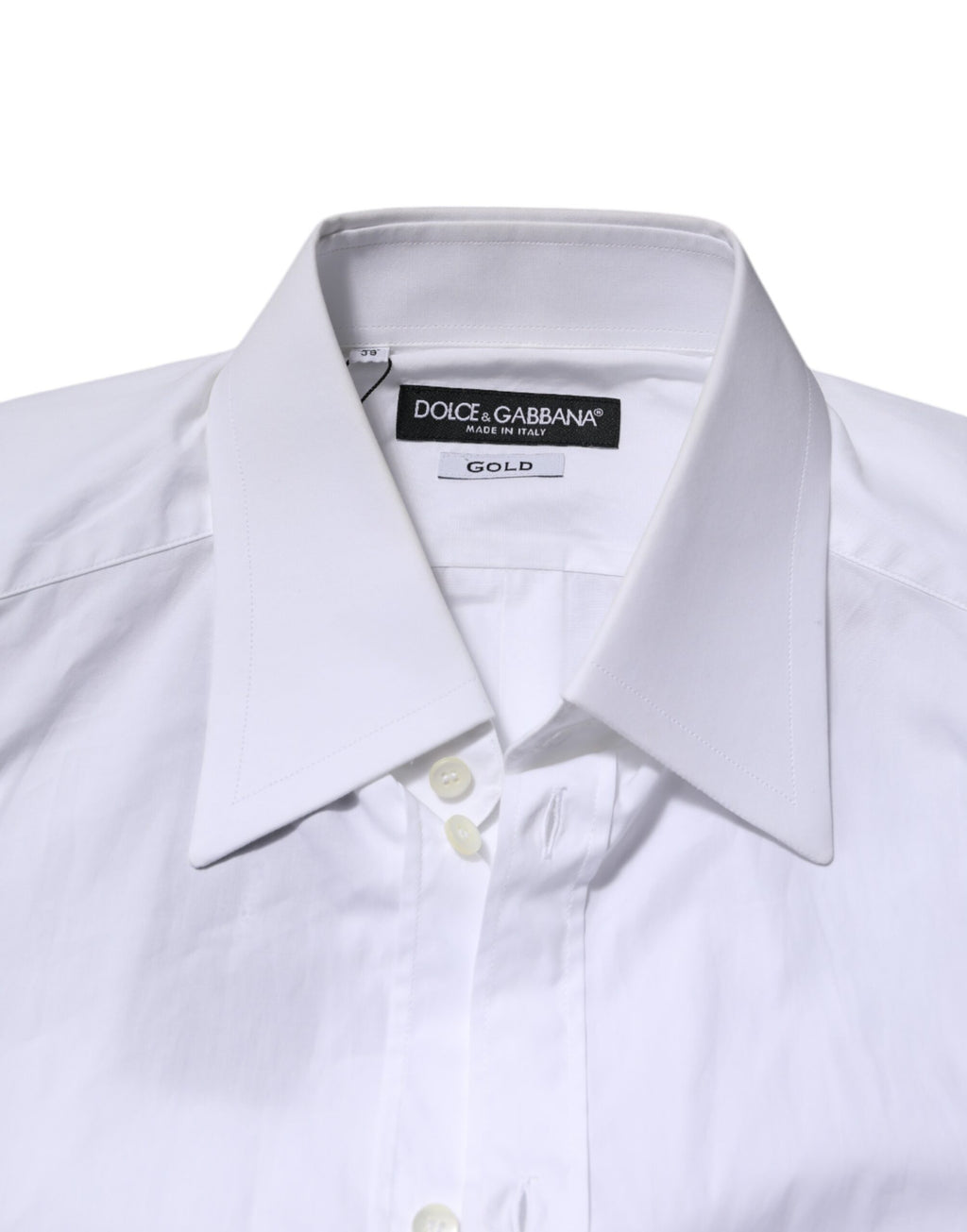 Dolce & Gabbana White Cotton GOLD Long Sleeves Formal Shirt