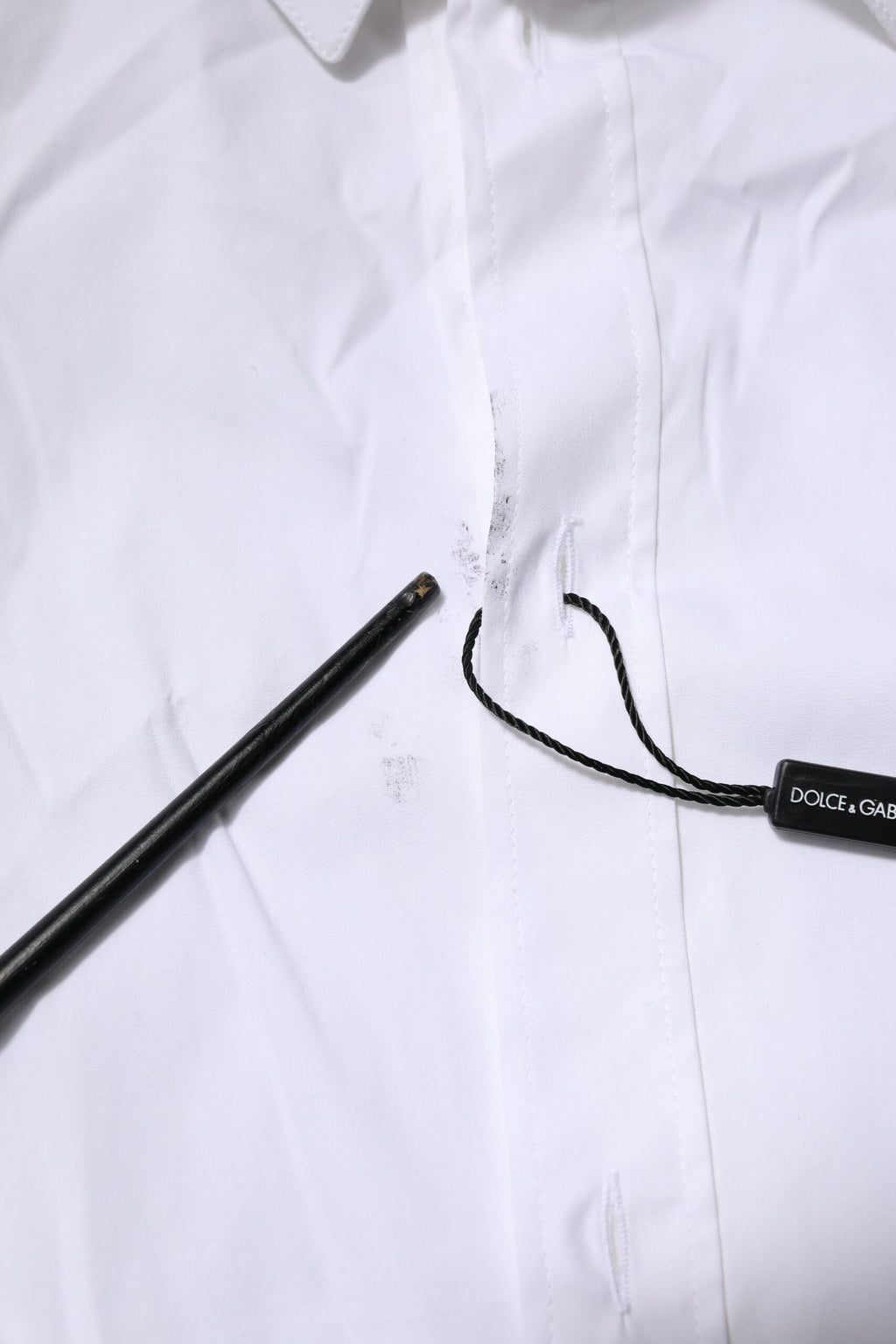 Dolce & Gabbana White Cotton GOLD Long Sleeves Formal Shirt