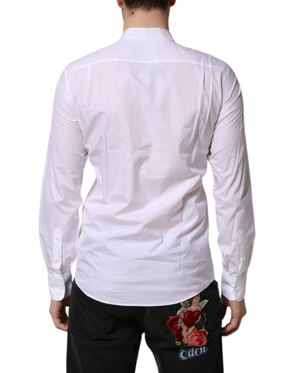 Dolce & Gabbana White Cotton Slim Long Sleeves Formal Shirt