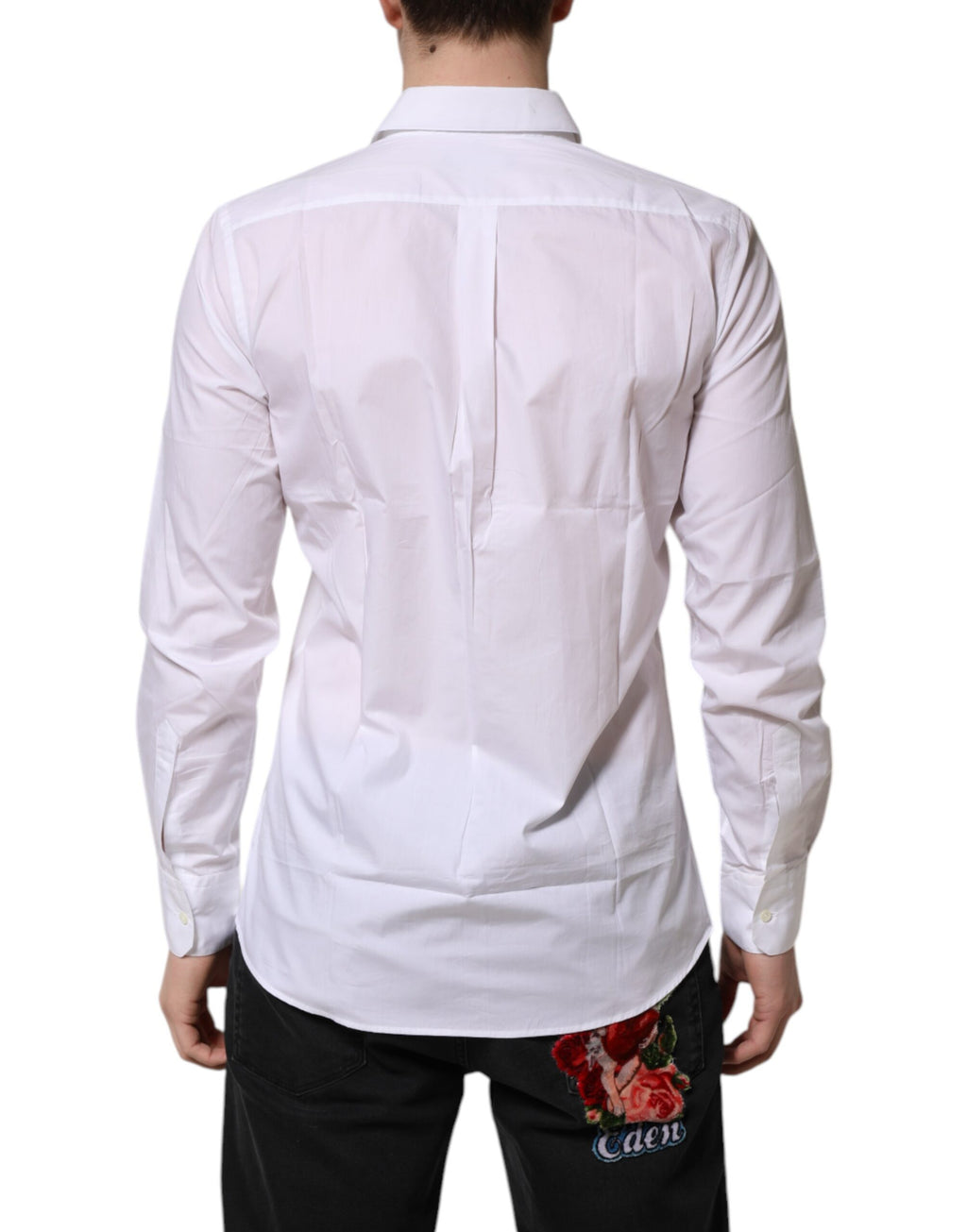 Dolce & Gabbana White Cotton Long Sleeves Men Formal Shirt