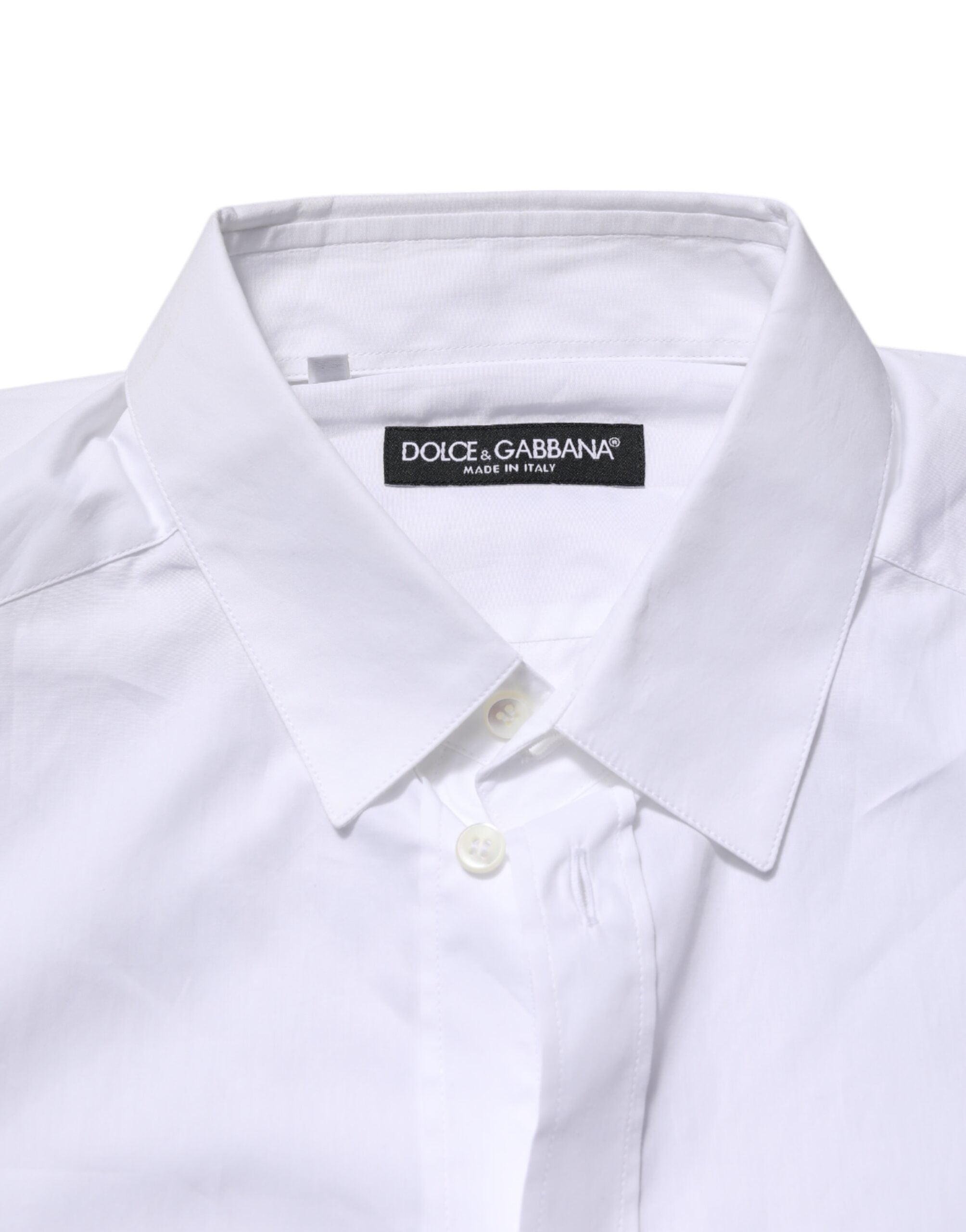 Dolce & Gabbana White Cotton Long Sleeves Men Formal Shirt