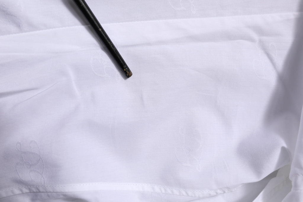 Dolce & Gabbana White Cotton GOLD Long Sleeves Formal Shirt