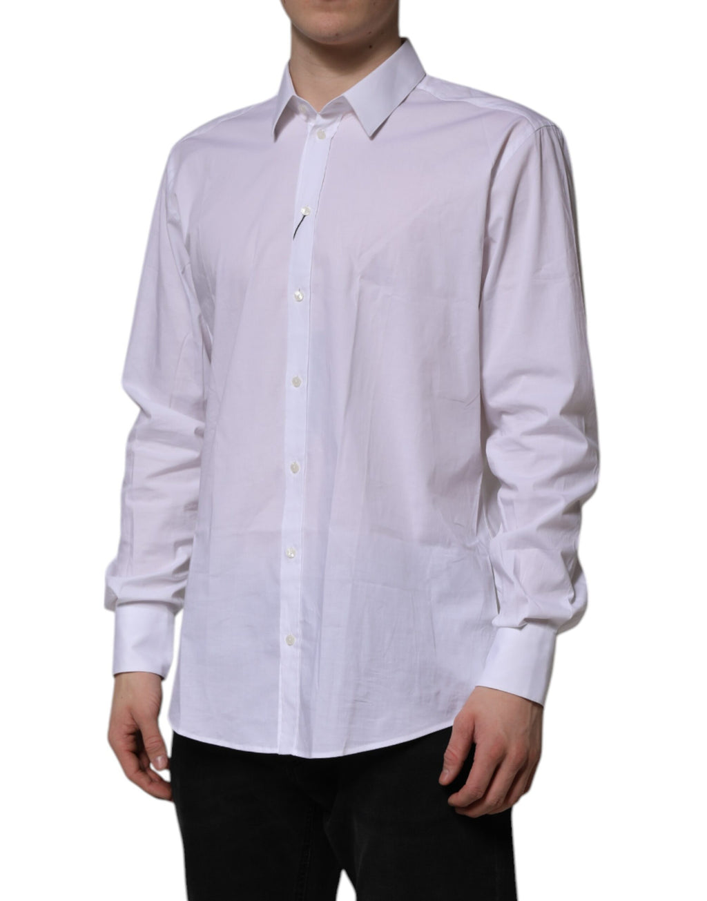 Dolce & Gabbana White MARTINI Long Sleeve Dress Formal Shirt