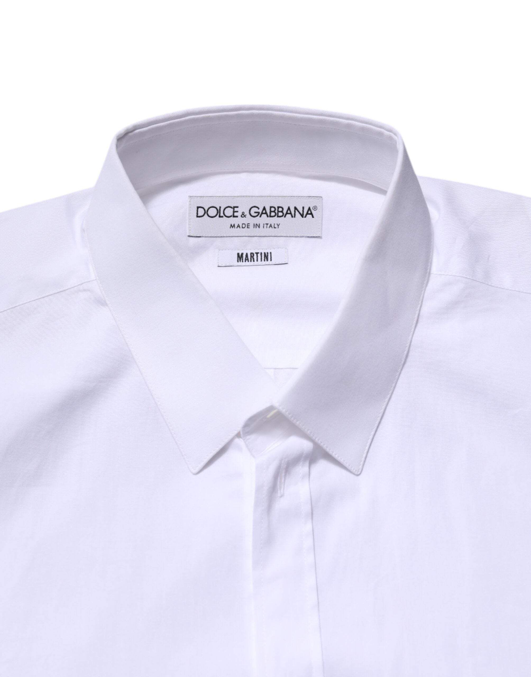 Dolce & Gabbana White MARTINI Long Sleeve Dress Formal Shirt