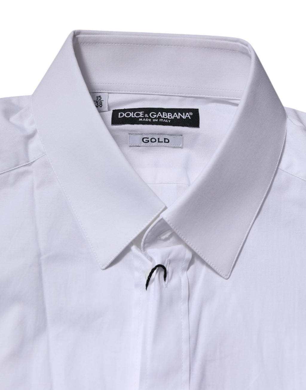 Dolce & Gabbana White GOLD Long Sleeves Dress Men Formal Shirt