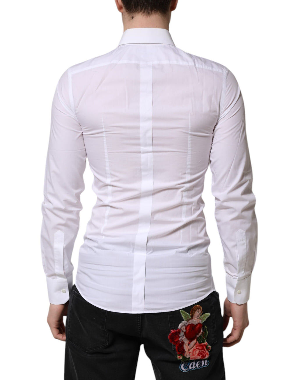 Dolce & Gabbana White GOLD Long Sleeves Dress Formal Shirt