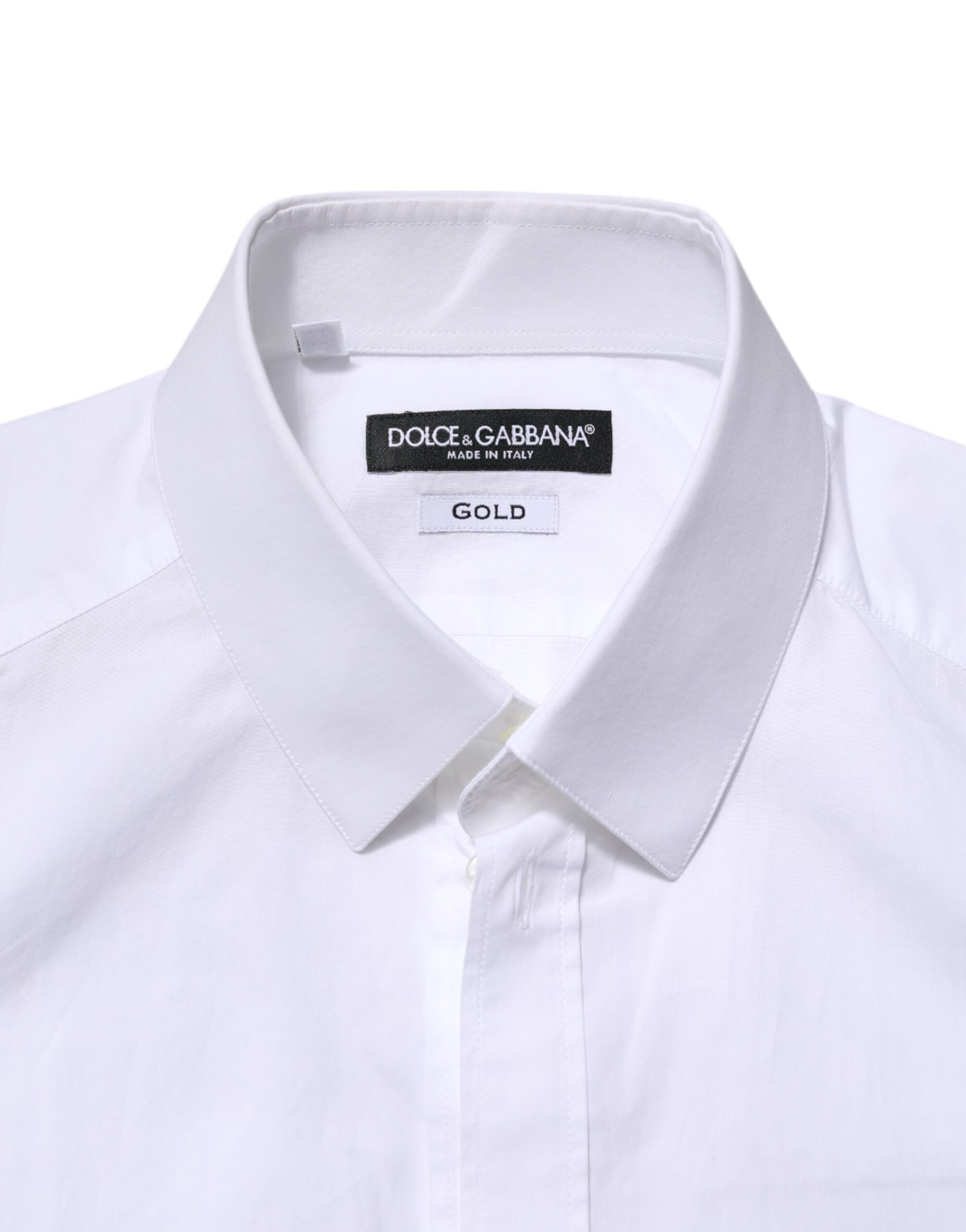 Dolce & Gabbana White GOLD Long Sleeves Dress Formal Shirt