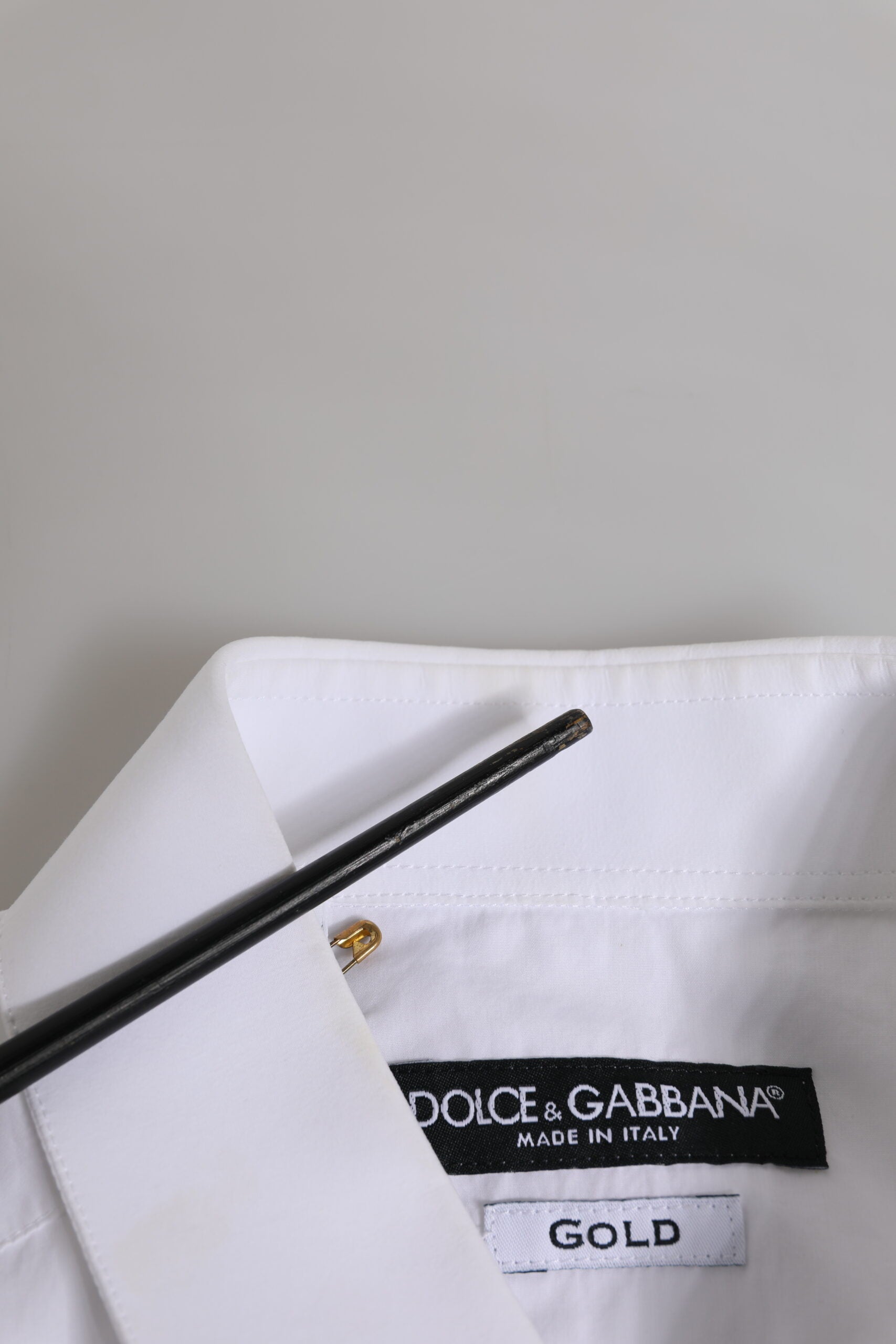 Dolce & Gabbana White GOLD Long Sleeves Dress Formal Shirt