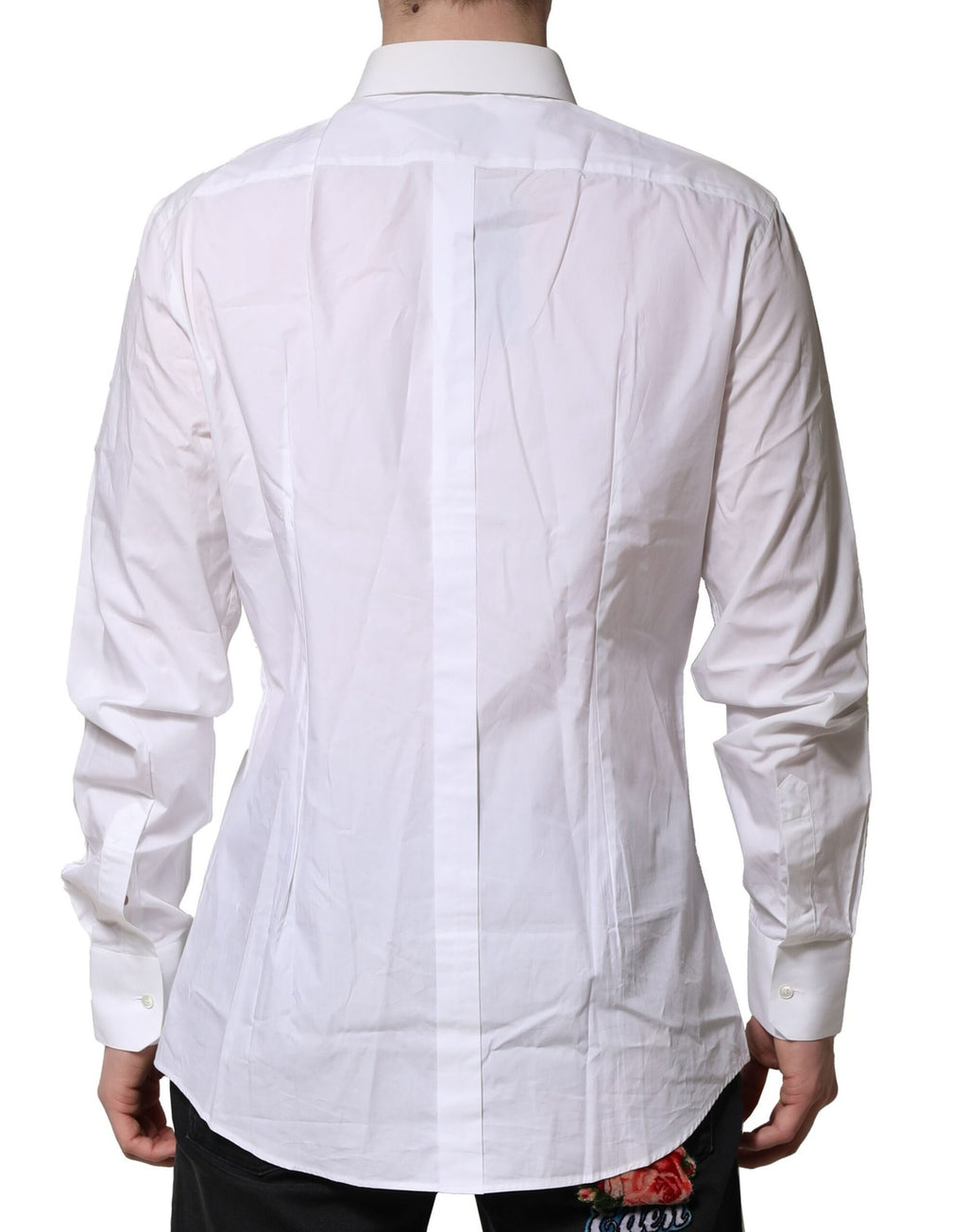 Dolce & Gabbana White GOLD Cotton Long Sleeves Formal Shirt