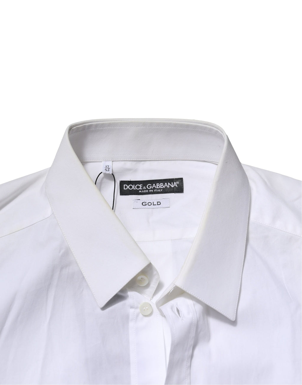 Dolce & Gabbana White GOLD Cotton Long Sleeves Formal Shirt