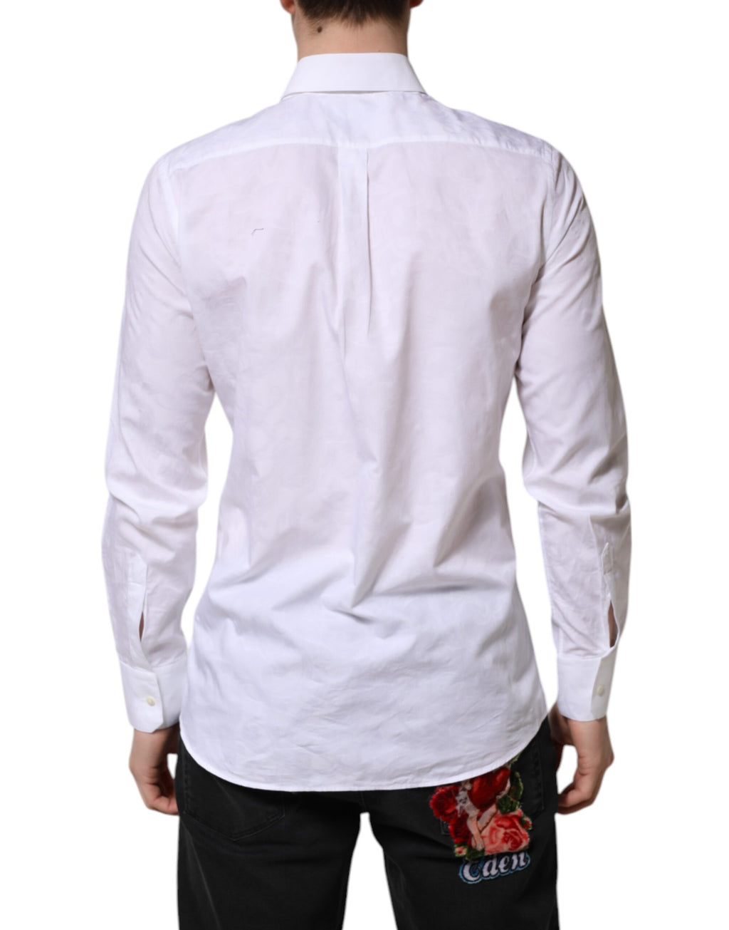 Dolce & Gabbana White MARTINI Cotton Long Sleeve Formal Shirt