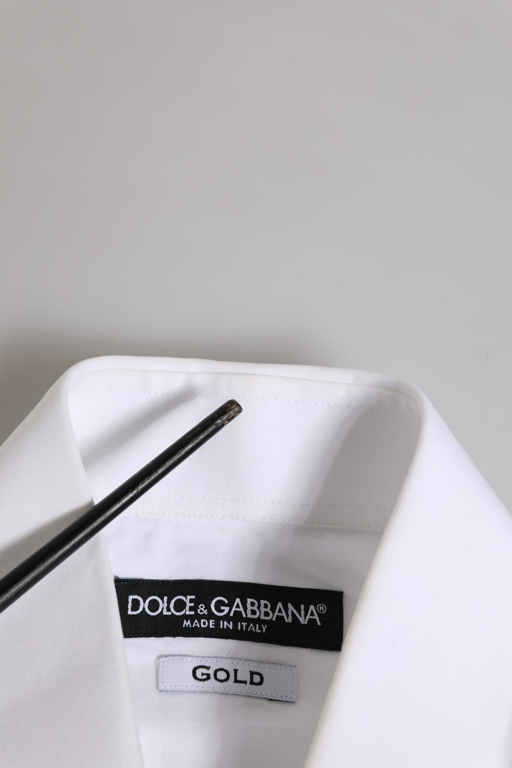Dolce & Gabbana White GOLD Cotton Long Sleeve Formal Shirt