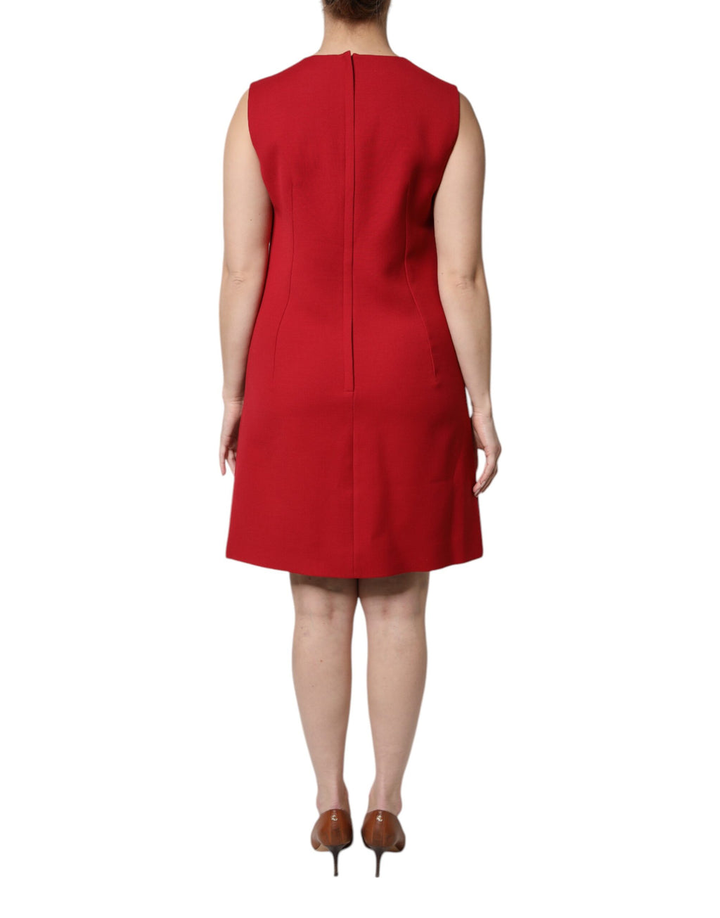 Dolce & Gabbana Red Wool Sleeveless KneeLength A-line Dress