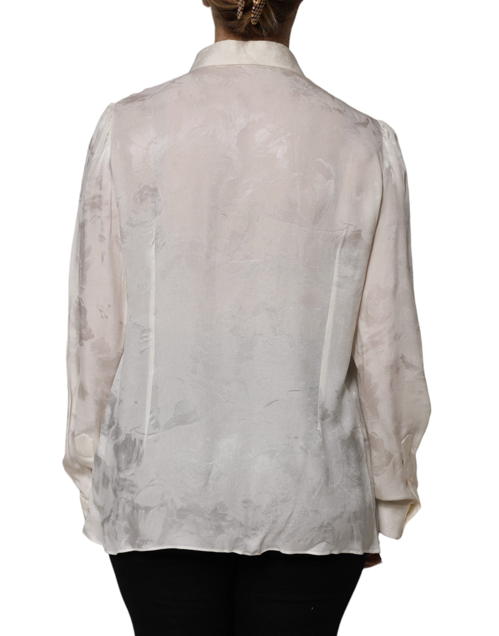 Dolce & Gabbana White Button Down Long Sleeves Blouse Top