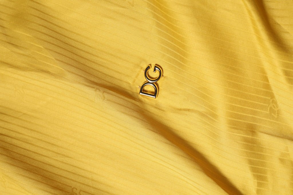 Dolce & Gabbana Mustard Collared Short Sleeves Blouse Top