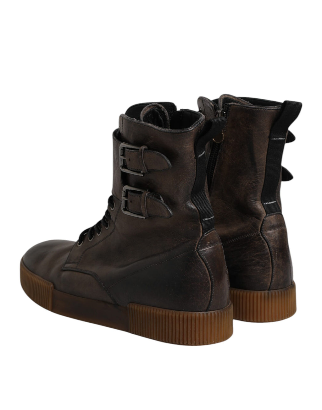 Dolce & Gabbana Brown Horse Leather Mid Calf Boots Shoes