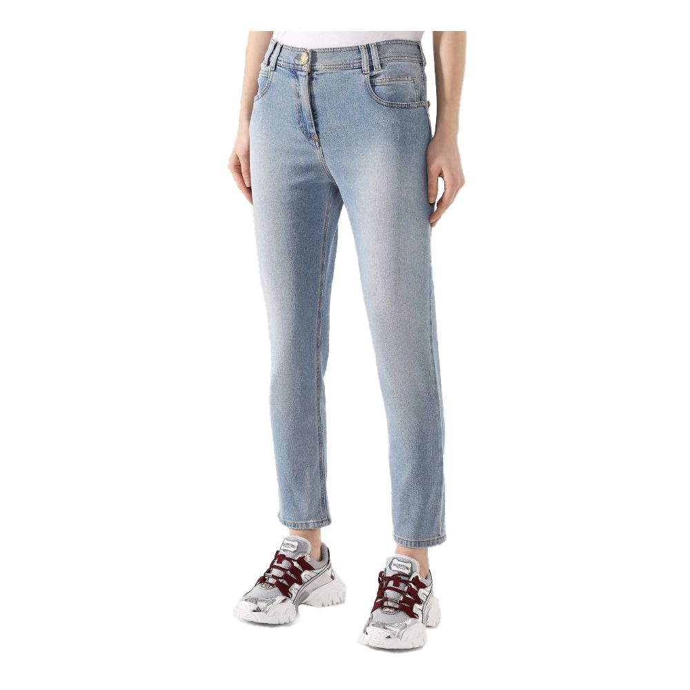 Balmain Blue Cotton Jeans & Pant