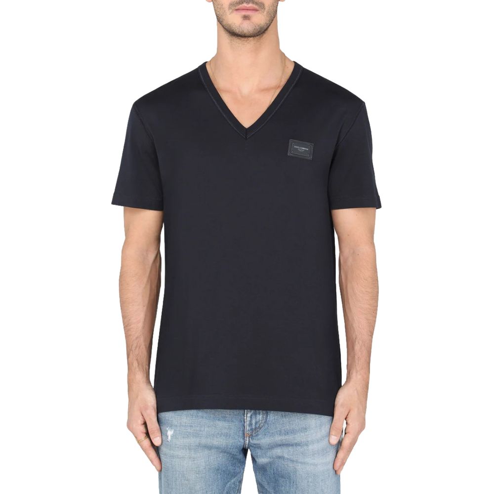 Dolce & Gabbana Blue Cotton T-Shirt